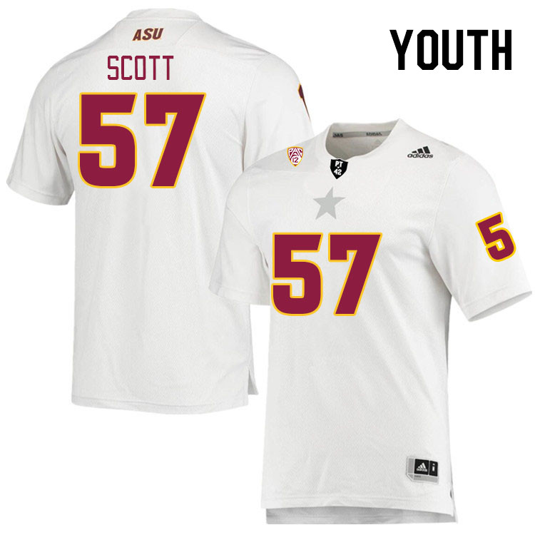 Youth #57 Kyle Scott Arizona State Sun Devils College Football Jerseys Stitched Sale-White